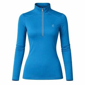 NEW Toni Sailer Half Zip Top Womens 34/ US 4 Blue Swarovski Elements Odor Free